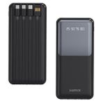 12000 Mah Dijital Göstergeli Dahili Çoklu Kablolu Taşınabilir Powerbank Siyah Pb-49