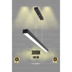 120CM Siyah Kasa Sarı Işık Modern LED Sarkıt Avize, Salon ve Mutfak Için - Seçenek 1 - Ahşap