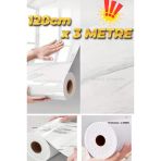 120Cm X 3 Metre 1 Adet Parlak Beyaz Mermer Desenli Yapışkanlı Duvar Paneli Kağıdı Banyo Wc Döşeme
