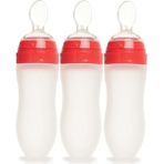120ML Silikon Kaşıklı Biberon 6 Ay Şeffaf, 3’lü Set - Antrasit