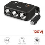 120W Araç Çakmak Çoklayıcı USB Çıkışlı Oto Çakmaklık Soketi Çoğaltıcı Adaptör Şarj Cihazı