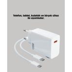 120W Güçlü Hızlı Şarj Adaptörü ve Type-C Kablo Seti – Güvenli Şarj Teknolojisi ( Lisinya )