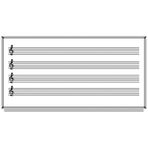 120X140 Müzik Çizgili Beyaz Laminat Yazı Tahtası