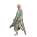 1220_Asimetrik Kesim Plistre Tesettür Tunik, 00428 Çağla, L/XL