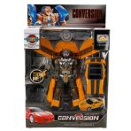 1:24 Sesli ve Işıklı Dönüşebilen Robot 22 cm - Sarı Araba