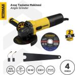 125 mm Avuç Taşlama Makinesi, 950 W, Devir Ayarlı, Hafif ve Güçlü Performans - Seçenek 1