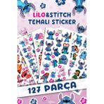 127 Adet Stitc Temalı Sticker Seti - Kalem Suluk Defter Cam Masa Laptop Tablet Sticker Suya Dayanıklı - Mavi - Folyo - 10