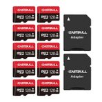 (128 GB değil) 128 MB 10'lu Paket Micro SD Kart, EASTBULL SD Hafıza Kartları 128MB SD Kart Paketi Full HD Video 90 MB/s UHS-I U1 Sınıf 10 Gözetleme Güvenlik Kamerası için (10 Adet ve 2 Adaptör)