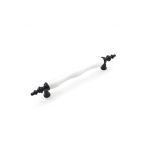 128 Mm Porselen Görünümlü Polimer Menekşe R22 Sy000 Beyaz Siyah 128 Mm Düz Mobilya Kulp