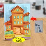 128416974 Turuncu Büyük Bina 99 Parça Puzzle Yapboz Tablo