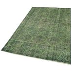 128x216 cm Geometrik Halı Yeşil Geometrik Yün El Dokuma Modern Geometrik Etnik Eskitme Desenli Boho Oturma Odası Salon Yolluk Koridor Mutfak Halısı
