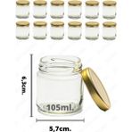 12'li 105ML Gold Metal Kapaklı Cam Kavanoz Seti, Gıda ve Dekorasyon Için - Altın