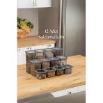 12'li 3 Boy Kavanoz Seti & Saklama Kabı & Erzak Kabı 6x650/1300/1900 Ml (40 Lı Etiket Hediyeli)