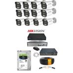 12'li 5MP 2TB IP Kamera Seti | PoE | Hikvision NVR | İç/Dış Mekan | Gece Görüş | Ses Kayıt | Mobil İzleme 2TB HDD Full Set