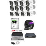 12'li 5MP 500GB IP Kamera Seti | PoE | Hikvision NVR | İç/Dış Mekan | Gece Görüş | Ses Kayıt | Mobil İzleme 500GB HDD Full Set
