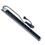 12’li Alüminyum Gövdeli Grup Priz | 1,5 Metre Kablo | 16A 250V 4000W | Gümüş/Siyah Renk | Dayanıklı ve Şık Tasarım 7040