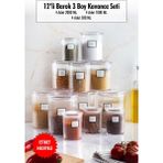 12'li Barok Yuvarlak 3 Boy Kavanoz Seti & Saklama Kabı & Erzak Kabı (4*2000 Ml, 4*1000 Ml, 4*500 Ml) - Çok Renkli - Tek Ebat
