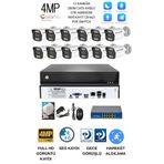 12'li ip Kamera Seti (Montaj Dahil) 4Mp 3tb - Full HD - Gece Görüşlü - Hareket Algılamalı Edirne Montaj Kurulum Dahil