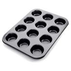 12'li Muffin ve Cupcake Fırın Tepsisi – Yapışmaz Metal Kek Kalıbı, 12 Gözlü Muffin Kabı, Cup Cake Pişirme Tepsisi, Fırın Uyumlu Kek Kalıbı