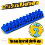 12'Li No 2 Yanmaz Vidalı Pano Sıra Klemens Elektrik Bağlantı Klemensi Aparatı Vidalı Terminal Blok