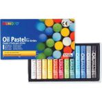 12'li Renkli Yağlı Pastel Karton Kutusu, Karışık Renk Seçenekleri - Seçenek 1 - 101 Beyaz