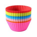 12'li Silikon Yıkanabilir Tekrar Kullanıma Uygun Cupcake Muffin Tart Puding 7 Cm Lik Kalıp Renkli