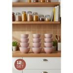 12'li Yuvarlak Kase Seti Pembe | 1l, 1.5l, 2.3l, 3.3l | Kapaklı Çok Amaçlı Mutfak Saklama Kabı