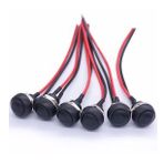 12mm PBS-33B 2 Pin Push Buton Siyah 20cm Kablolu ON OFF 1A 250V