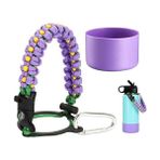 12OZ-24OZ Mor Hkna Paracord Saplı ve Silikon Çizme Uyumlu Hydro Flask Geniş Ağızlı Su Şişesi, Pusula + Düdük + 32OZ - 40OZ (Yurt Dışından) - Renkli - Water Bottle