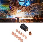 12pcs Plazma Elektrot Kesici Uçları Kiti, Pirinç Plazma Kesim Sarf Malzeme Kiti, Meşale Elektrod Nozulları ve CB50 için bardaklar