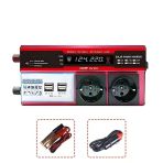 12V 2000W Modifiye Sinüs İnverter Araç Güneş Enerjisi Uyumlu, Çift Usb, Çift Priz Çakmaklık