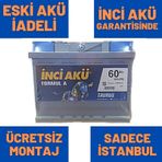 12V 60 Ah 60 Amper İnci Akü 540A - Yerinde Montaj / 469711752 45 - 50 Amper-