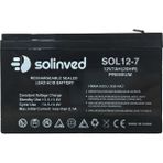 12V 7AH Solinved Premium Kuru Tip Akü, UPS ve Alarm Sistemleri İçin Bakımsız Güç Kaynağı