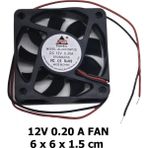 12V Dc 0.20A Brushless Salyangoz Fan 6X6X1,5 cm Soğutucu Blower 3D Yazıcı Kasa Güç Kaynağı Uyumlu