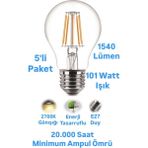 12W-101W Rustik LED Ampul Günışığı 1540 Lümen E27 Duylu Dekoratif Ampul Flamanlı - 5 Adet