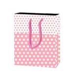 12x17 Cm Puantiyeli Pembe Renk Tutma İpli 25 Li Karton Çanta