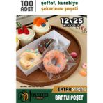 12X25 100AD Kurabiye Şeker Parti Baby Shower Doğum Günü Hediyelik Kendinden Yapışkanlı Jelatin Poşet