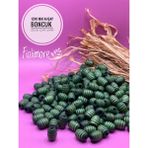 12X8 mm Oval Makarna Ahşap Boncuk Burgulu Kovan (50 Gram 114 Adet) Delik Çapı 3 mm Makrome Takı - Haki Yeşili