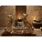 13 cm-18 cm ebatlarda kırılmaz polyester 2 li kedi biblo A-1066