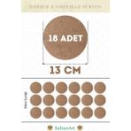 13 cm Çap 18 Adet Supla Amerikan Servis Runner Mdf Magnet Ahşap Kalınlık - Ahşap - Bej