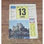 13 Eylül 1968 Cuma Ülkü Takvimi Yaprağı (Sahafiye Kitap)