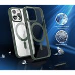 13 Pro Max Uyumlu Kamera Çıkıntılı Şarj Destekli Kenarı Renkli Hassas Butonlu Magsafe Kılıf - iPhone 13 Pro Max - Köknar Yeşili