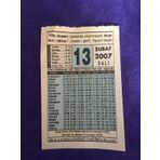 13 Subat 2007 Takvim Yapragi - Nostalji Koleksiyonluk Takvim Yapragi