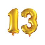 13 Yaş Sayı Folyo Balon Gold 40 İnç 100 cm