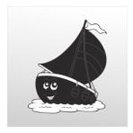 130 cm Gülen Tekne Folyo Sticker