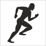 130 cm Koşan Sporcu Folyo Sticker