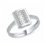 1,30 ct Baget Beyaz Altın Tek Taş Yüzük