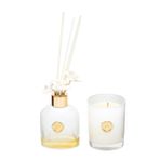 130 ml Beyaz Cam Şişe White Jasmine Oda Kokusu ve Kokulu Vegan Mum Seti