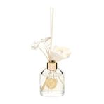 130 ml Elips Cam Şişe Seramik Çiçek Taşlı Bambu Çubuklu Oud Vanilya Oda Kokusu