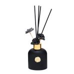 130 ml Siyah Cam Şişe Seramik Çiçek Taş Bambu Çubuklu Black Vanilya Oda Kokusu